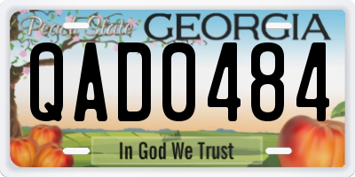 GA license plate QAD0484