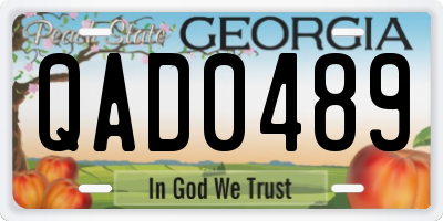 GA license plate QAD0489