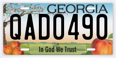 GA license plate QAD0490