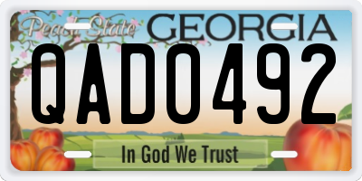 GA license plate QAD0492