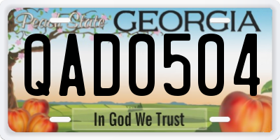 GA license plate QAD0504