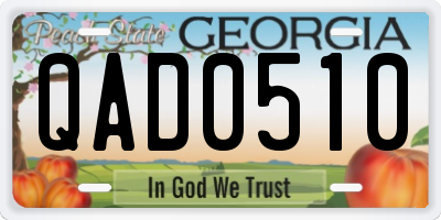 GA license plate QAD0510