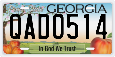 GA license plate QAD0514