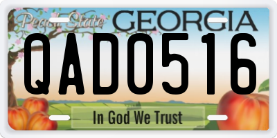 GA license plate QAD0516