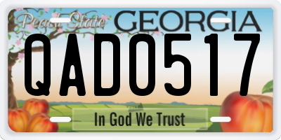 GA license plate QAD0517