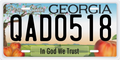 GA license plate QAD0518