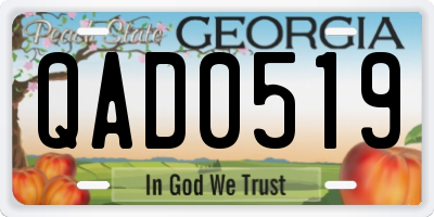 GA license plate QAD0519