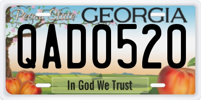 GA license plate QAD0520