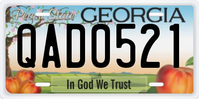 GA license plate QAD0521