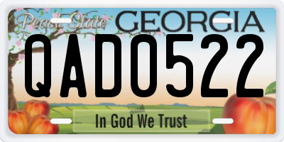 GA license plate QAD0522
