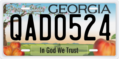 GA license plate QAD0524