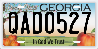 GA license plate QAD0527