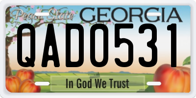 GA license plate QAD0531