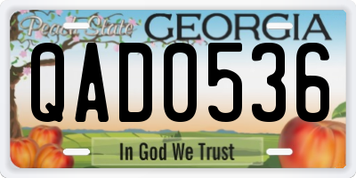 GA license plate QAD0536
