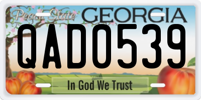 GA license plate QAD0539