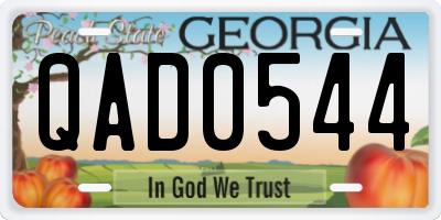 GA license plate QAD0544
