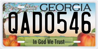 GA license plate QAD0546