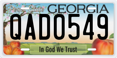 GA license plate QAD0549