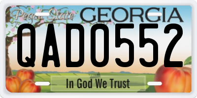 GA license plate QAD0552