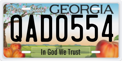 GA license plate QAD0554