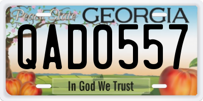 GA license plate QAD0557