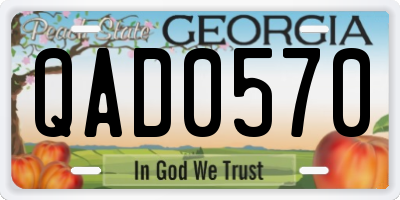 GA license plate QAD0570