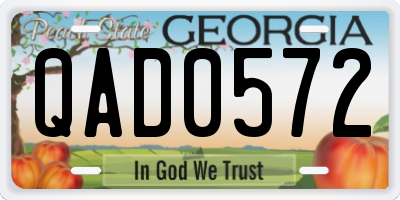 GA license plate QAD0572