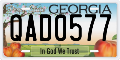 GA license plate QAD0577