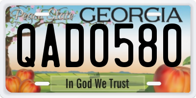 GA license plate QAD0580