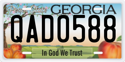 GA license plate QAD0588