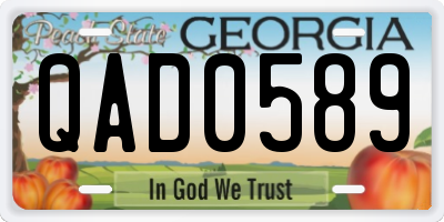 GA license plate QAD0589