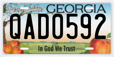 GA license plate QAD0592