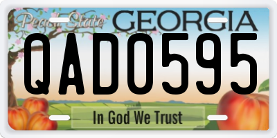 GA license plate QAD0595