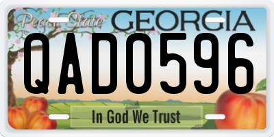 GA license plate QAD0596
