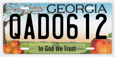 GA license plate QAD0612