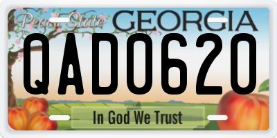 GA license plate QAD0620