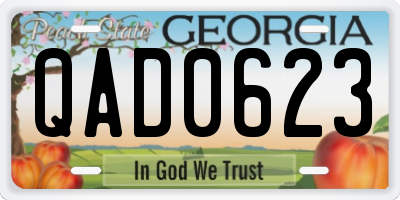GA license plate QAD0623