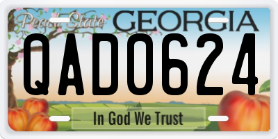 GA license plate QAD0624