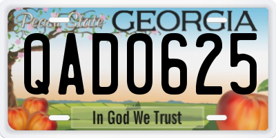 GA license plate QAD0625