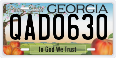 GA license plate QAD0630