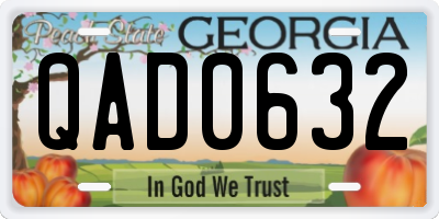 GA license plate QAD0632