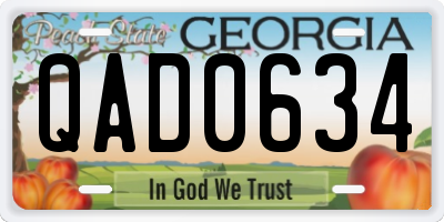 GA license plate QAD0634