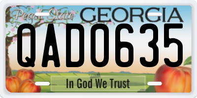 GA license plate QAD0635