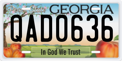GA license plate QAD0636