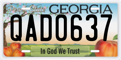 GA license plate QAD0637