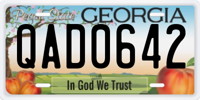 GA license plate QAD0642