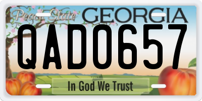 GA license plate QAD0657