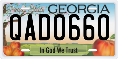 GA license plate QAD0660