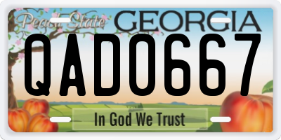 GA license plate QAD0667