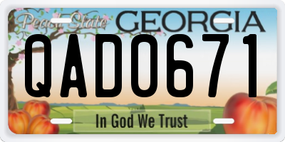 GA license plate QAD0671